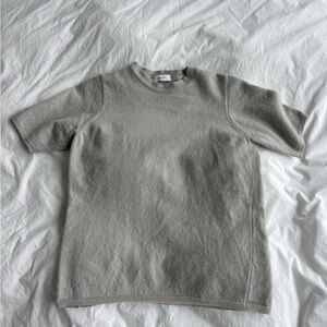 M. Label Knit Gray Short Sleeve Knit Top